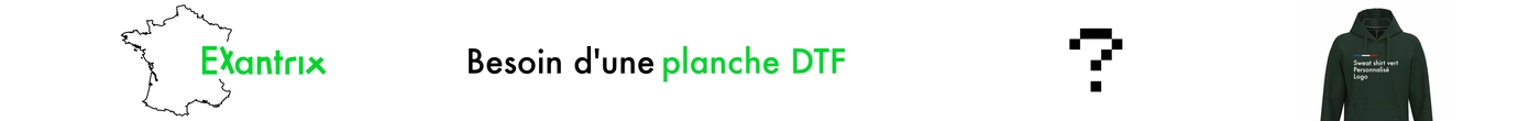 Planches Dtf ou feuilles de transfert de différents formats