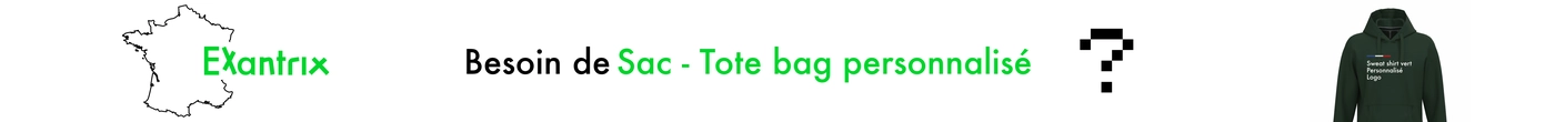 Sac tote bag personnalisé en tissu coton, noir ou blanc