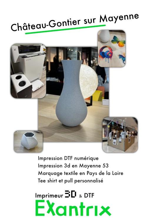 Impression de textile dtf et 3d à Chateau gontier