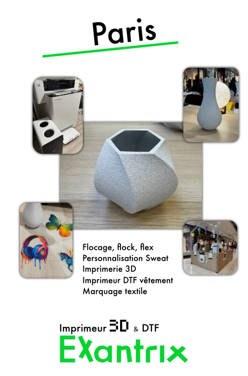 Imprimerie 3d et service de marquage textie, flocage