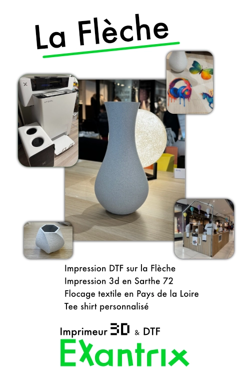 Impression de textile dtf et 3d à la Flèche