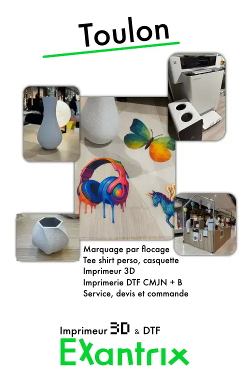 Imprimeur 3d Toulon, Marquage par DTF ou flocage