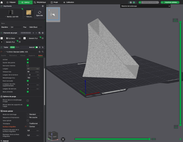 parametre fichier imprimante 3d