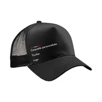 Casquette noire trucker personnalisée pour entreprise