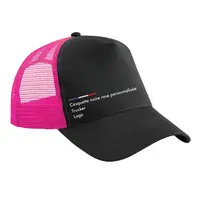 Casquette noire et rose personnalisée trucker pour femme