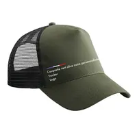 Casquette vert olive noire personnalisée trucker