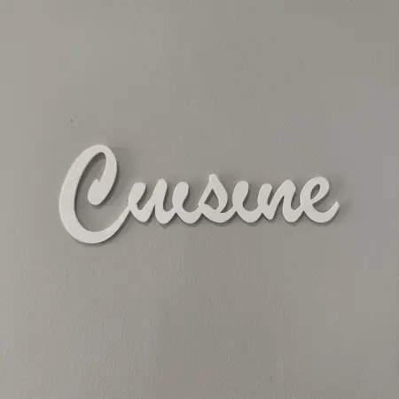 Cuisine en relief impression 3d murale