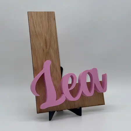 Décoration en bois et prenom impression 3d