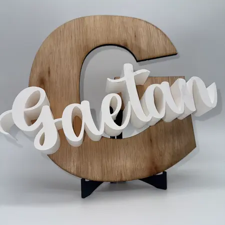 Prénom en bois et impression 3d