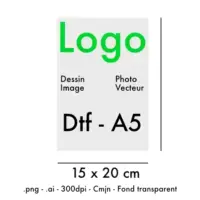 Dtf A5, planche de transfert en 148 x 210mm