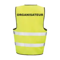 Gilet organisateur fluo, bandes rétroréfléchissantes