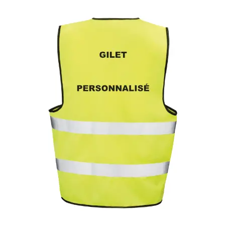 Gilet réfléchissant personnalisé de sécurité en jaune