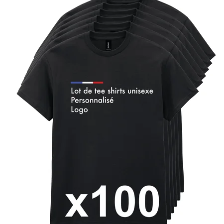 Lot 100 tee-shirts personnalisables en ligne