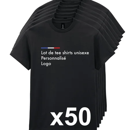 Lot de 50 t-shirts personnalisés en dtf