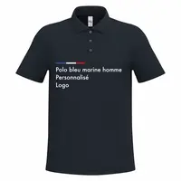Polo bleu marine pour homme personnalisé pour industrie