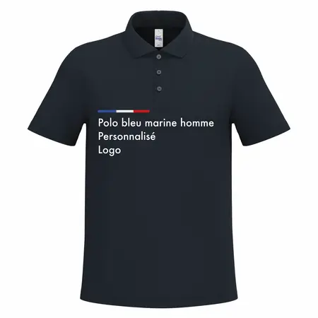 Polo bleu marine pour homme personnalisé pour industrie