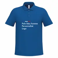 Polo bleu pour homme personnalisé publicitaire