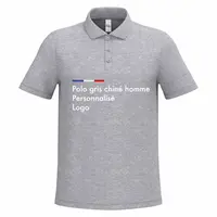 Polo gris personnalisé homme pour transfert Dtf