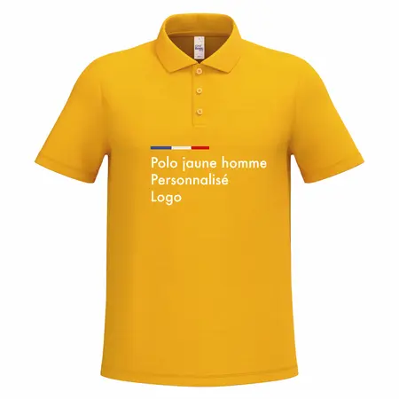 Polo jaune personnalisé homme pour le transport