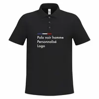 Polo noir homme personnalisé pour entreprise