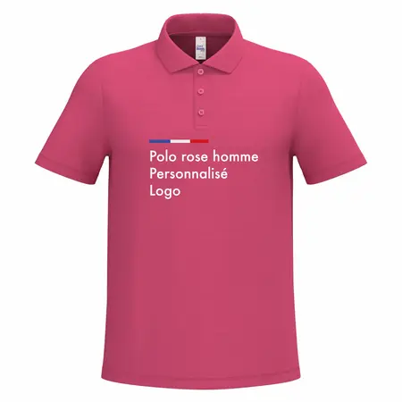 Polo rose fuchsia homme personnalisé de qualité