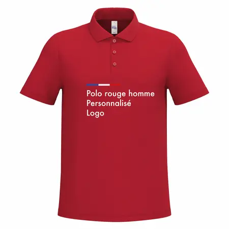 Polo rouge personnalisé homme pour évènement