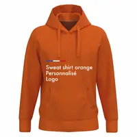 Sweat shirt a capuche orange personnalisé homme de qualité
