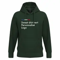 Sweat a capuche vert foncé personnalisé pour homme en dtf