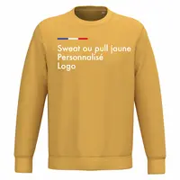 Sweat jaune moutarde personnalisé homme et femme, col rond