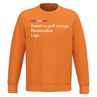 Sweat orange femme et homme personnalisé, col rond