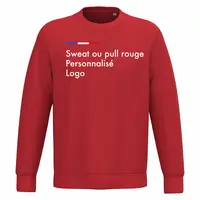 Sweat rouge femme et homme personnalisé, col rond