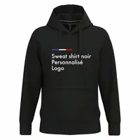 Sweat shirt a capuche noir personnalisé homme pour logo