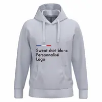 Sweat shirt a capuche blanc personnalisé homme