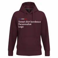Sweat shirt a capuche bordeaux personnalisé pour homme