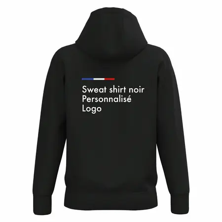 Sweat shirt a capuche noir homme personnalisé