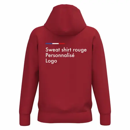 Sweat shirt a capuche rouge personnalisé homme