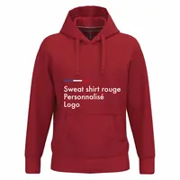 Sweat shirt a capuche rouge personnalisé homme