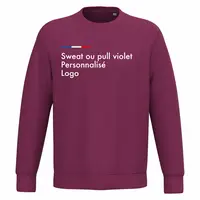 Sweat violet femme et homme personnalisé, col rond