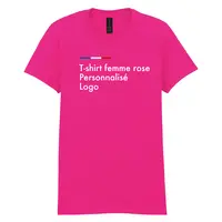 Tee-shirt rose femme personnalisé , col rond, 100% coton