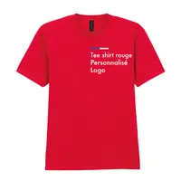 Tee shirt rouge personnalisé homme, col rond, sofstyle