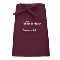 Tablier bordeaux mi long personnalisé pour sommelier