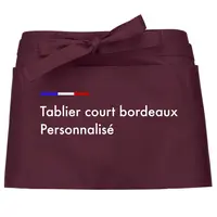 Tablier court bordeaux a poche personnaliser