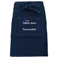 Tablier denim mi long à personnalisé par logo