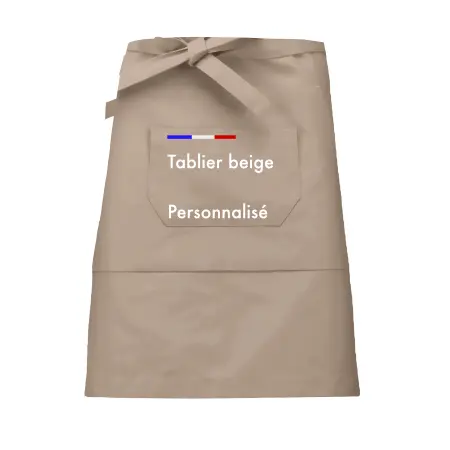 Tablier de pantalon beige personnalisé pour service