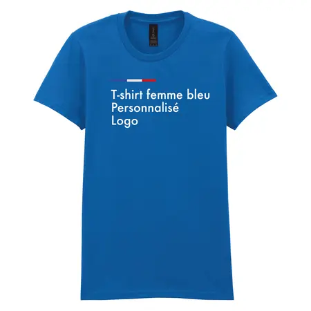 Tee shirt bleu pour femme personnalisé, maillot