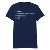 Tee shirt bleu marine femme personnalisé pour le travail