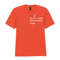 Tee shirt orange homme personnalisé, col rond, coton