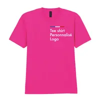 Tee shirt rose personnalisé homme, col rond, coton