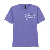 Tee shirt violet homme personnalisé, col rond, sofstyle