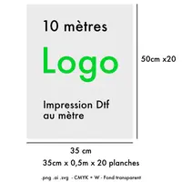 Transfert 10 mètres Dtf ou 20 planches